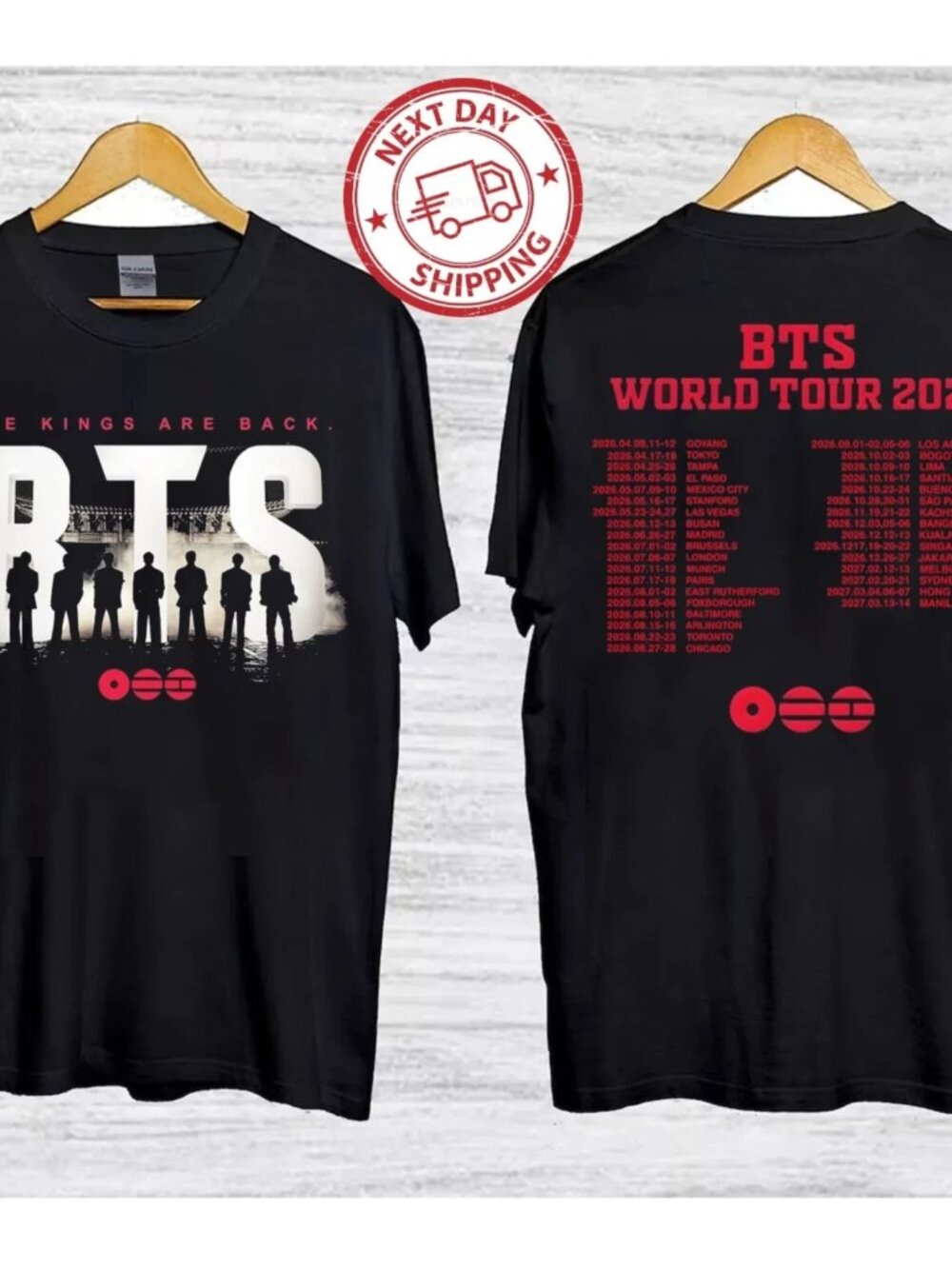 BTS World Tour Arirang 2026 Shirt Kpop Concert Black T Shirt 91